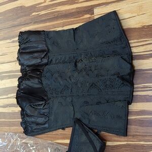 Black Brocade Corset Bustier edmium